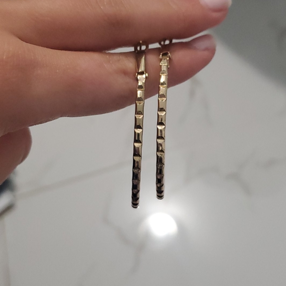 Textured gold hoops